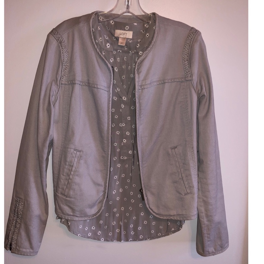 Loft long sleeve blouse and jacket combo